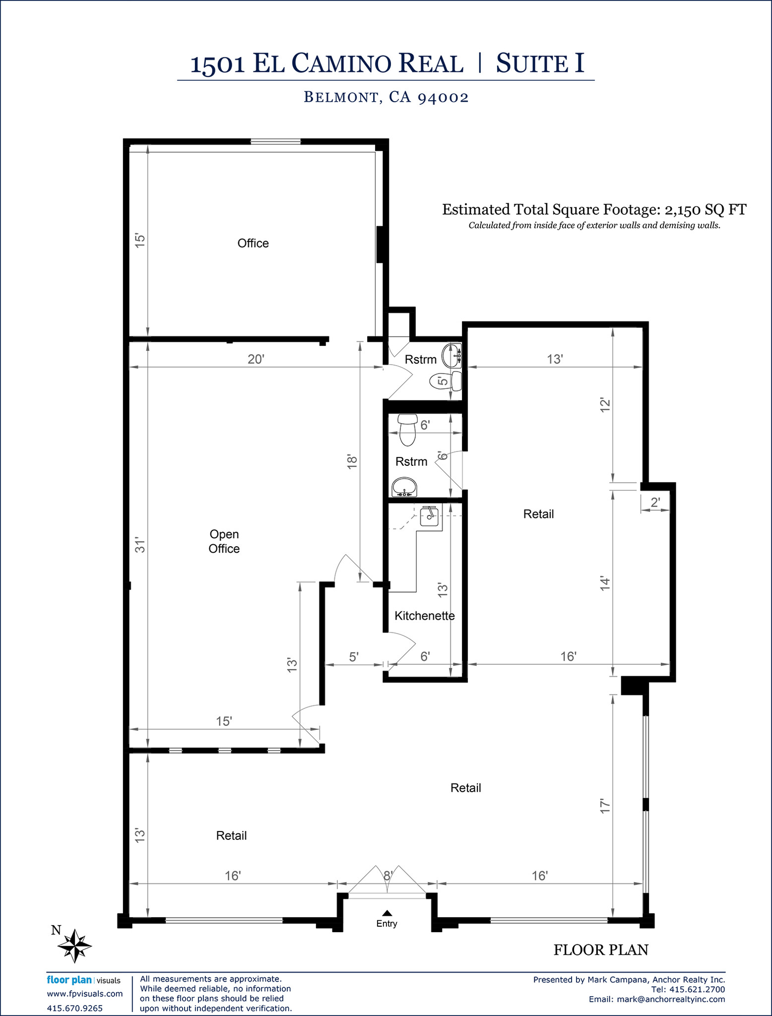 1501 El Camino Real, Belmont, CA for lease Floor Plan- Image 1 of 22