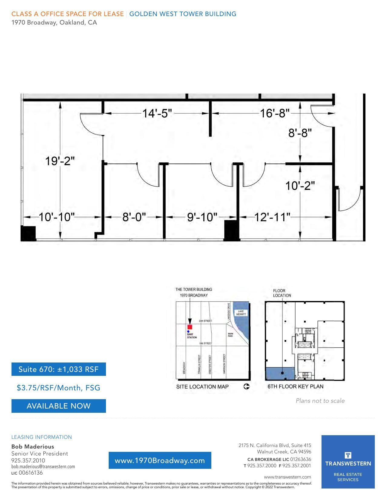 1970 Broadway, Oakland, CA for lease Floor Plan- Image 1 of 1