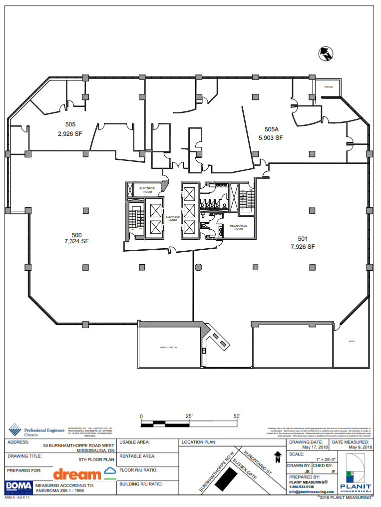 50 Burnhamthorpe Rd W, Mississauga, ON for lease Floor Plan- Image 1 of 1