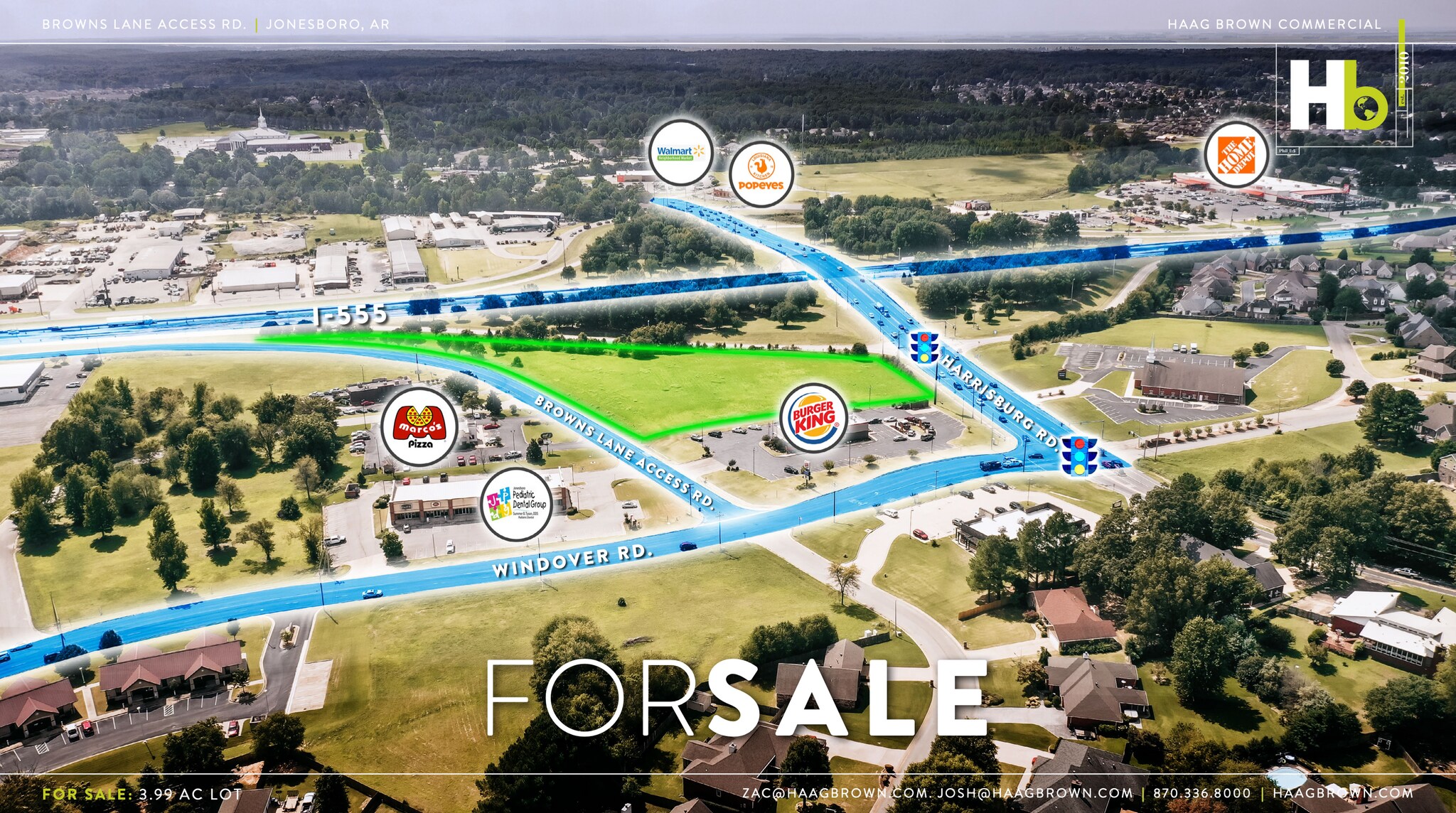Browns Lane Access Rd., Jonesboro, AR for sale Aerial- Image 1 of 1