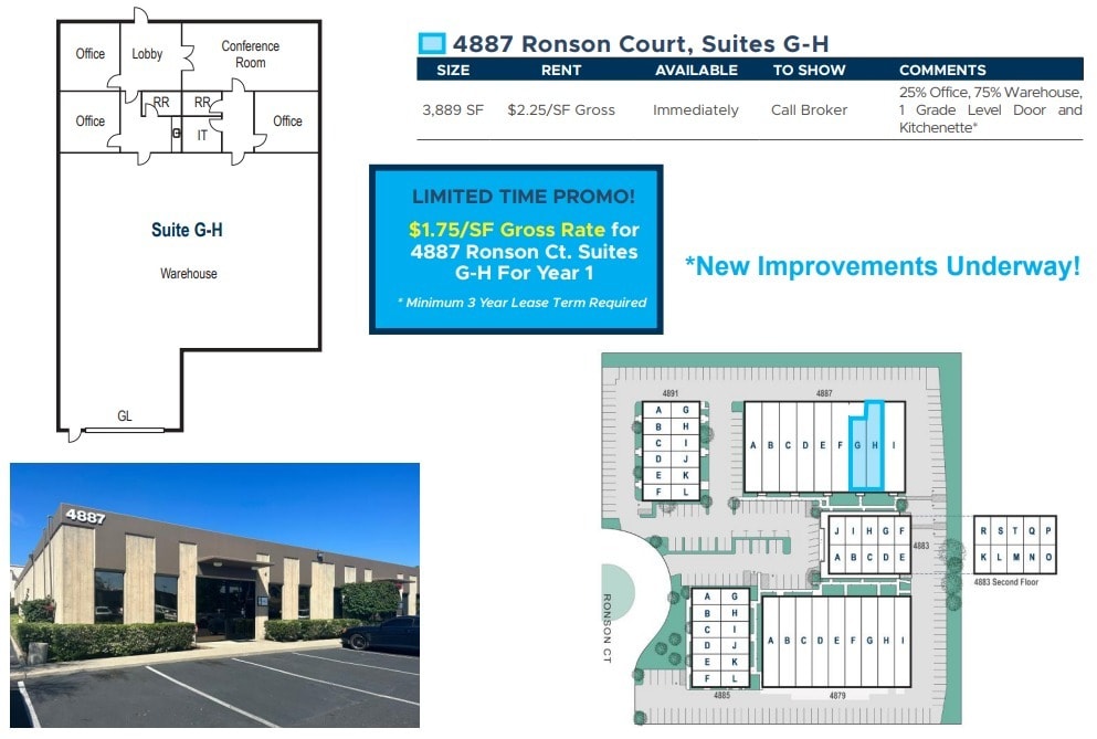4883 Ronson Ct, San Diego, CA for lease Floor Plan- Image 1 of 2