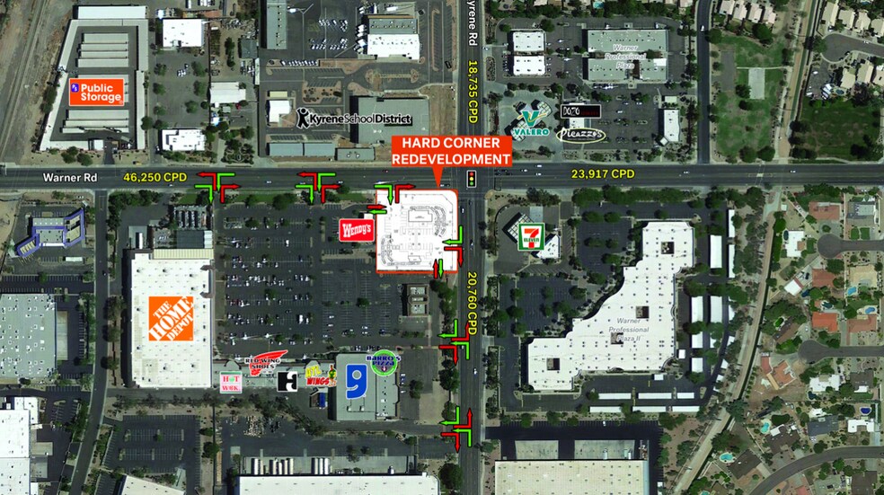 SWC WARNER ROAD & KYRENE ROAD, Tempe, AZ for lease - Aerial - Image 1 of 2