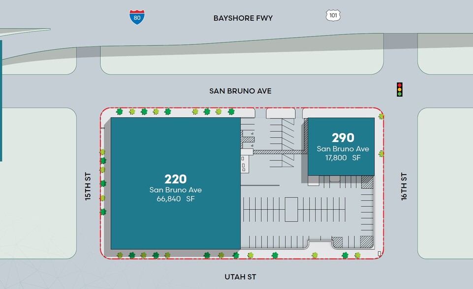 220-290 San Bruno Avenue portfolio of 2 properties for sale on LoopNet.com - Site Plan - Image 2 of 4
