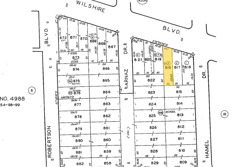 8712 Wilshire Blvd, Beverly Hills, CA for lease - Plat Map - Image 2 of 8