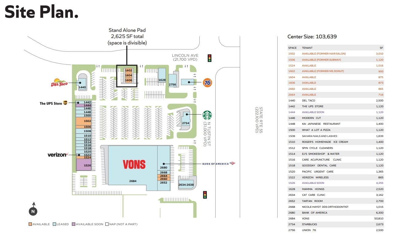 1440-1628 E Lincoln Ave, Orange, CA for lease Site Plan- Image 1 of 1