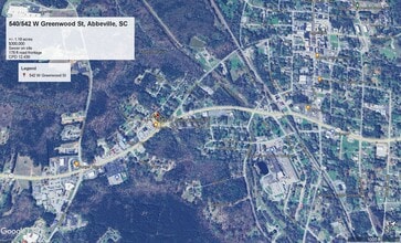 540 & 542 W Greenwood St, Abbeville, SC - aerial  map view