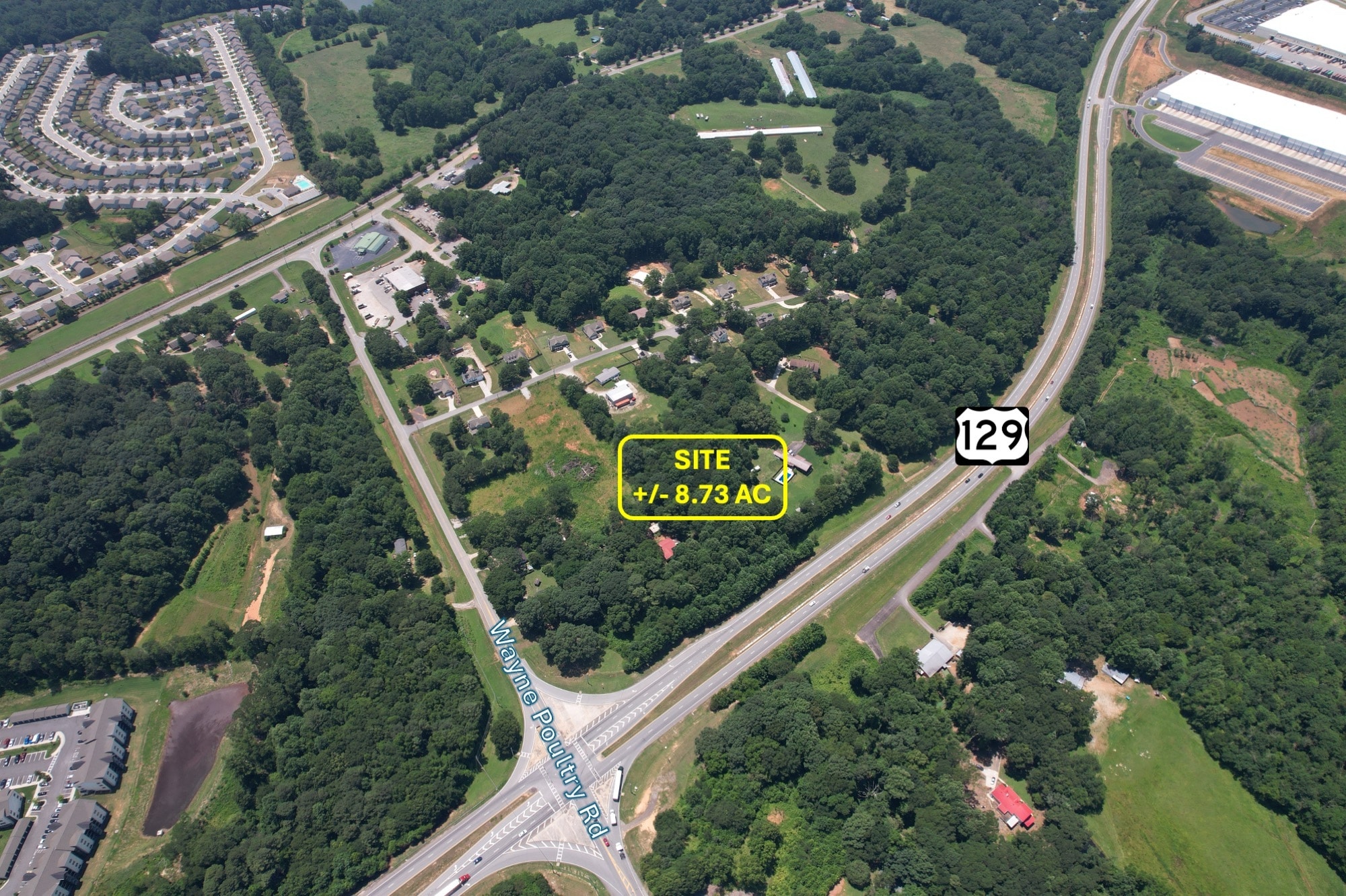 0 Highway 129 N & Wayne Poultry Road, Pendergrass, GA for sale Aerial- Image 1 of 17