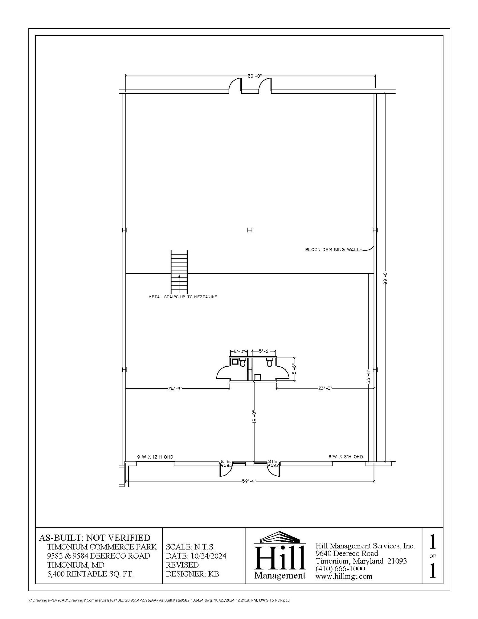 9554-9596 Deereco Rd, Timonium, MD for lease Floor Plan- Image 1 of 1