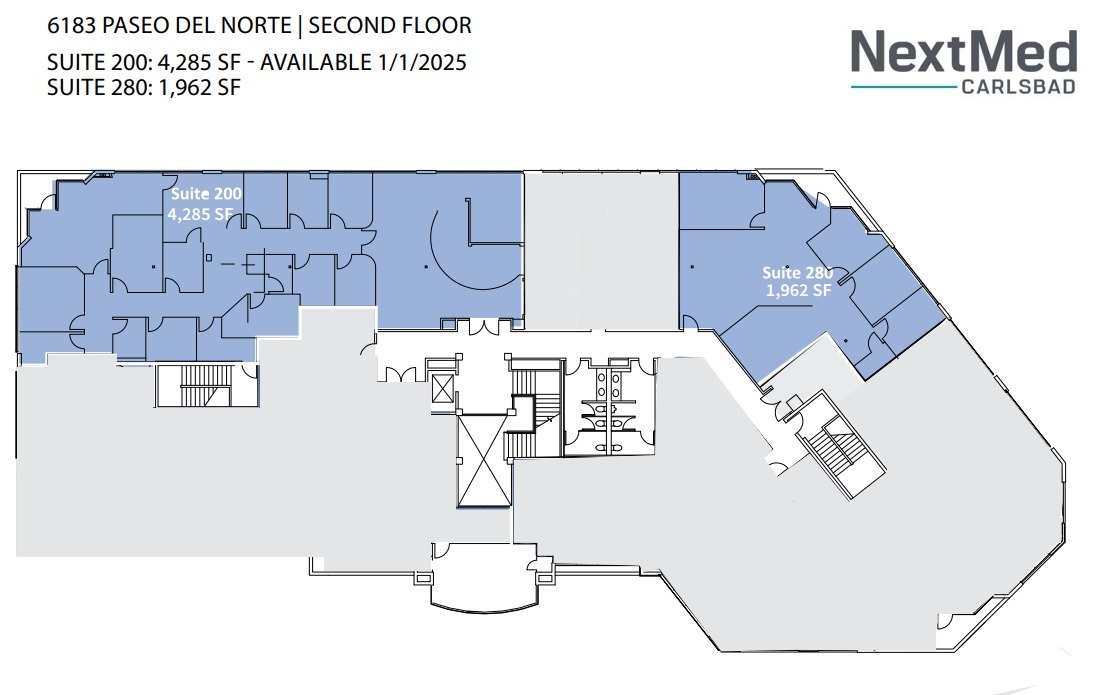 6183 Paseo del Norte, Carlsbad, CA for lease Floor Plan- Image 1 of 1