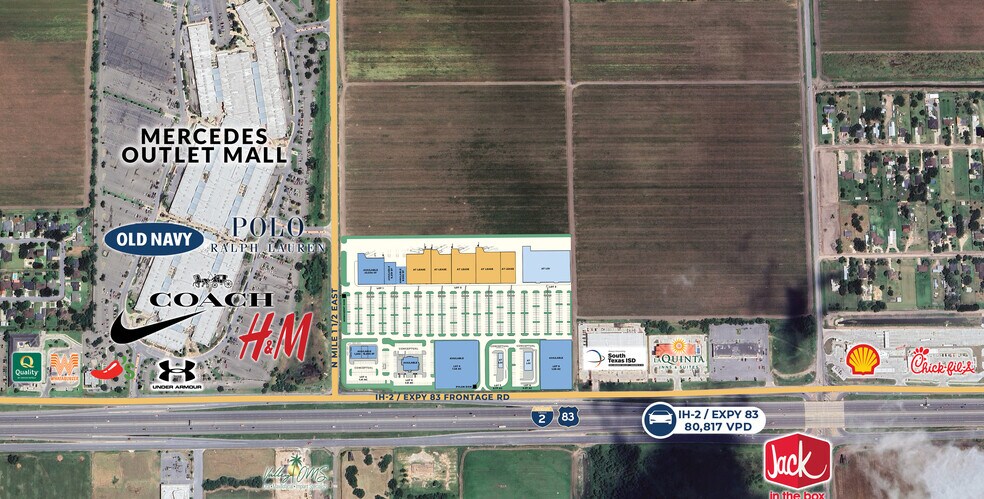 Expy 83 & Mile 1 1/2 East, Mercedes, TX for lease - Building Photo - Image 2 of 2