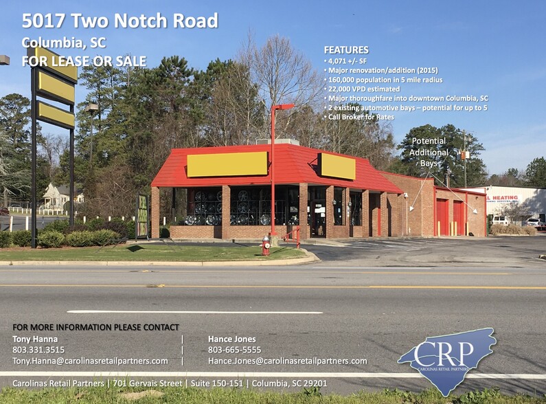 5017 Two Notch Rd, Columbia, SC for sale - Building Photo - Image 1 of 4