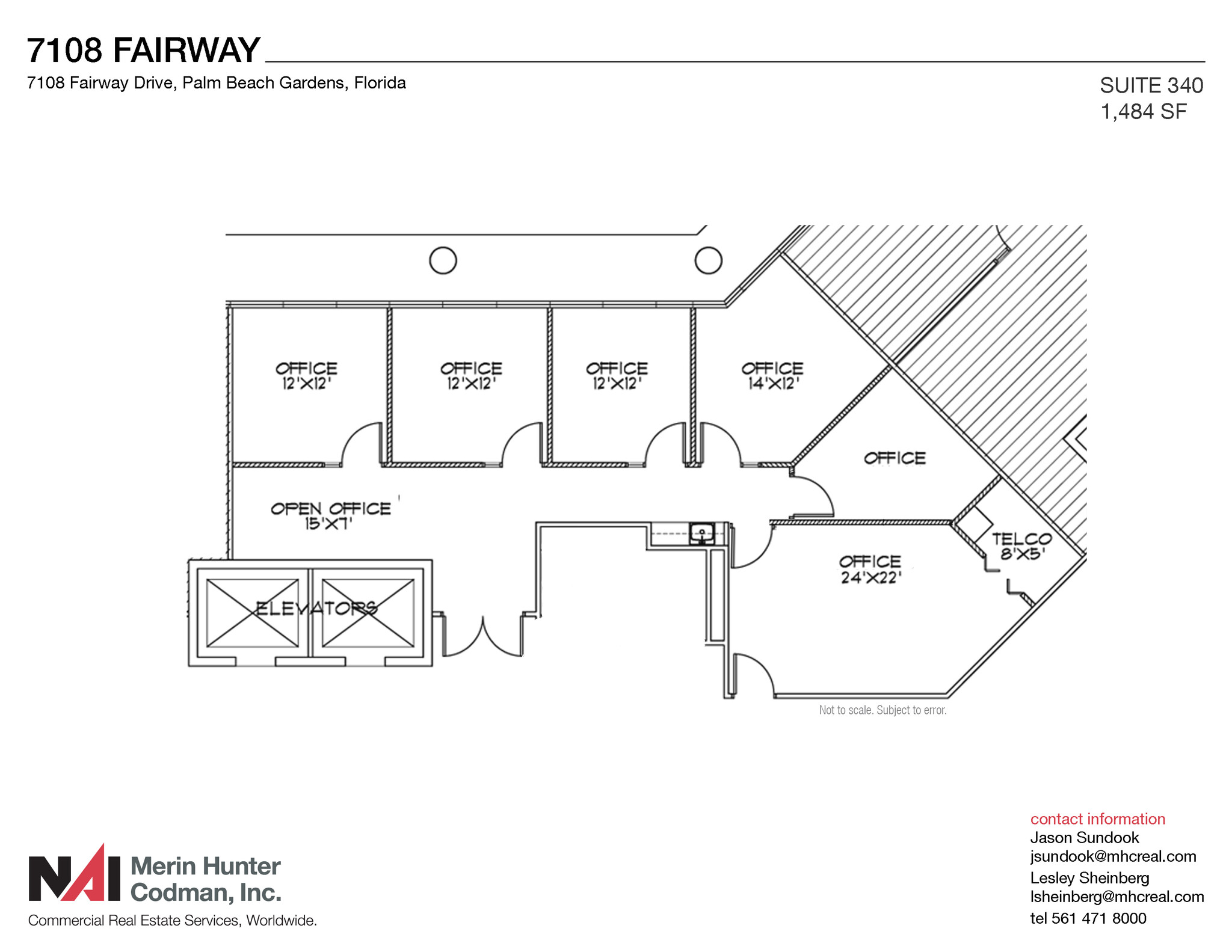 7108-7121 Fairway Dr, Palm Beach Gardens, FL for lease Floor Plan- Image 1 of 6