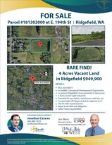 4AC Vacant Land in Ridgefield - Owner Financed Property