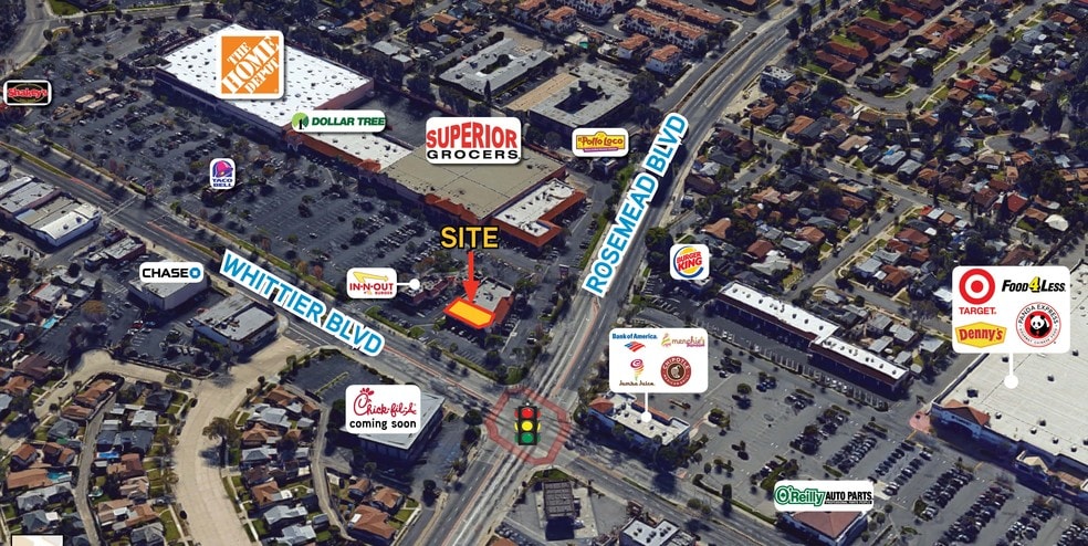 5006-5012 Rosemead Blvd, Pico Rivera, CA for lease - Aerial - Image 1 of 5