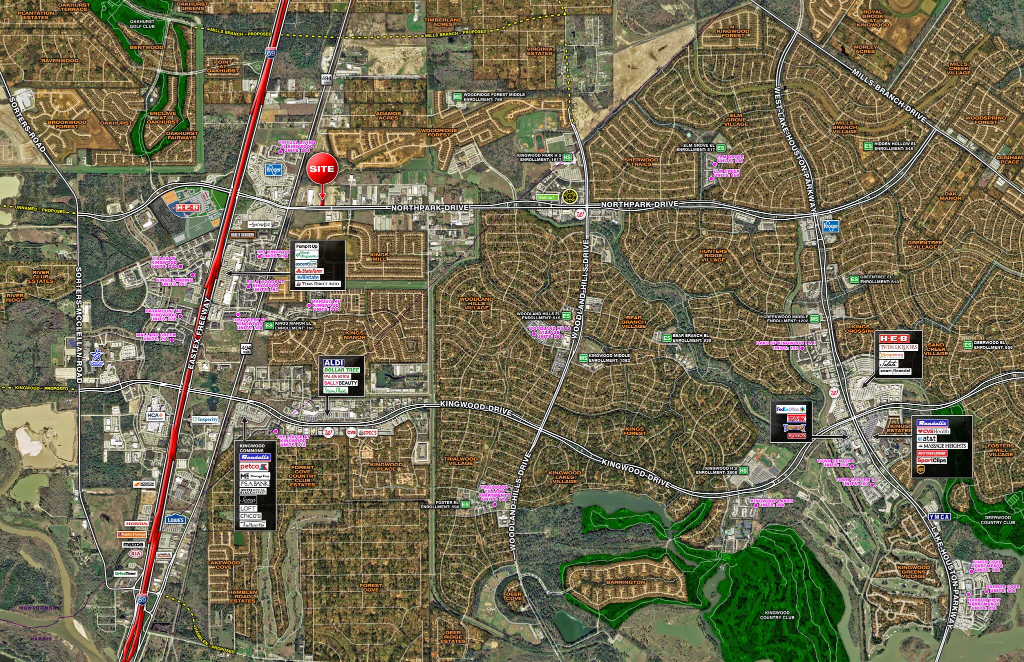 NEC Northpark Drive & Tx 494 Loop, Kingwood, TX 77339 Commercial Pad