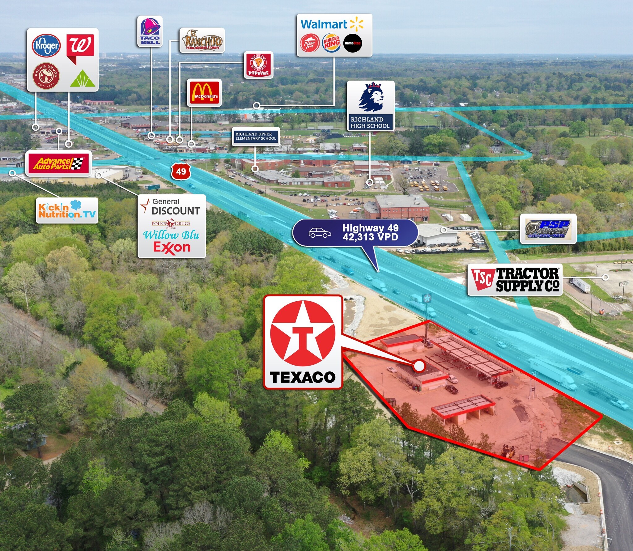 1281 Highway 49 S, Richland, MS 39218 Texaco