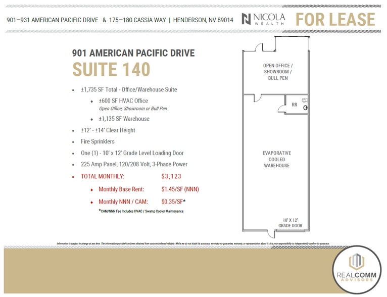 901 American Pacific Dr, Henderson, NV for lease - Floor Plan - Image 3 of 4