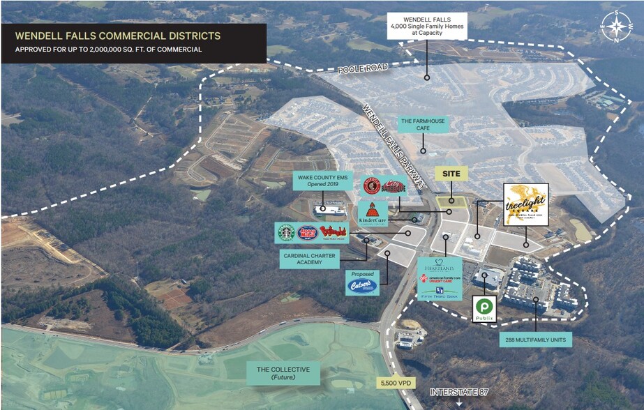 Wendell Falls Pkwy & Douglas Falls Dr, Wendell, NC for lease - Aerial - Image 2 of 2