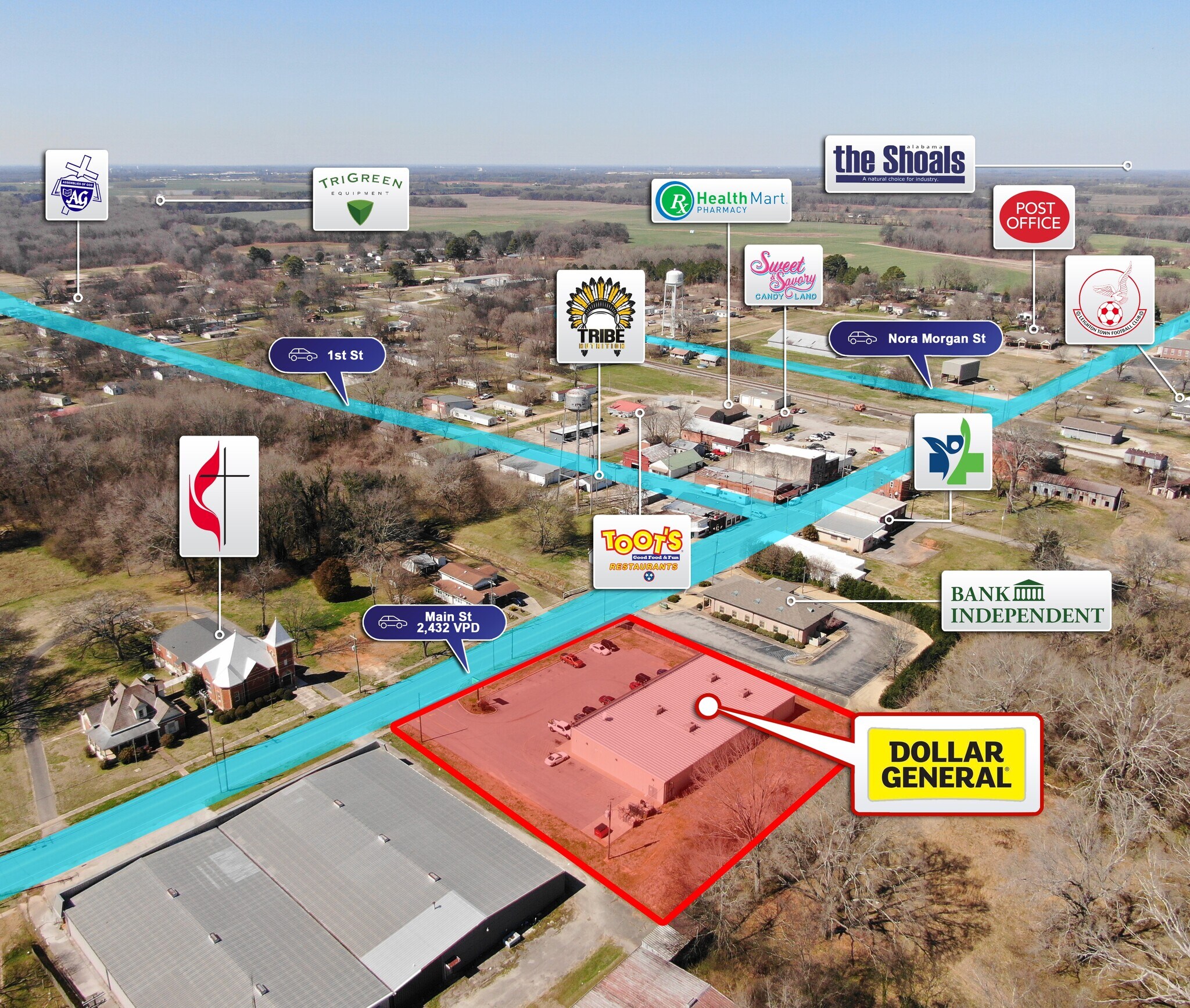 8724 Main St, Leighton, AL 35646 Retail for Sale