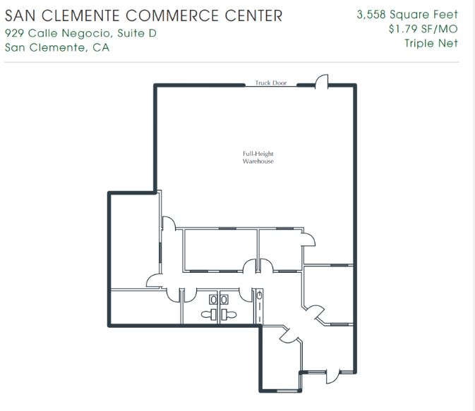 929 Calle Negocio, San Clemente, CA for lease Floor Plan- Image 1 of 1