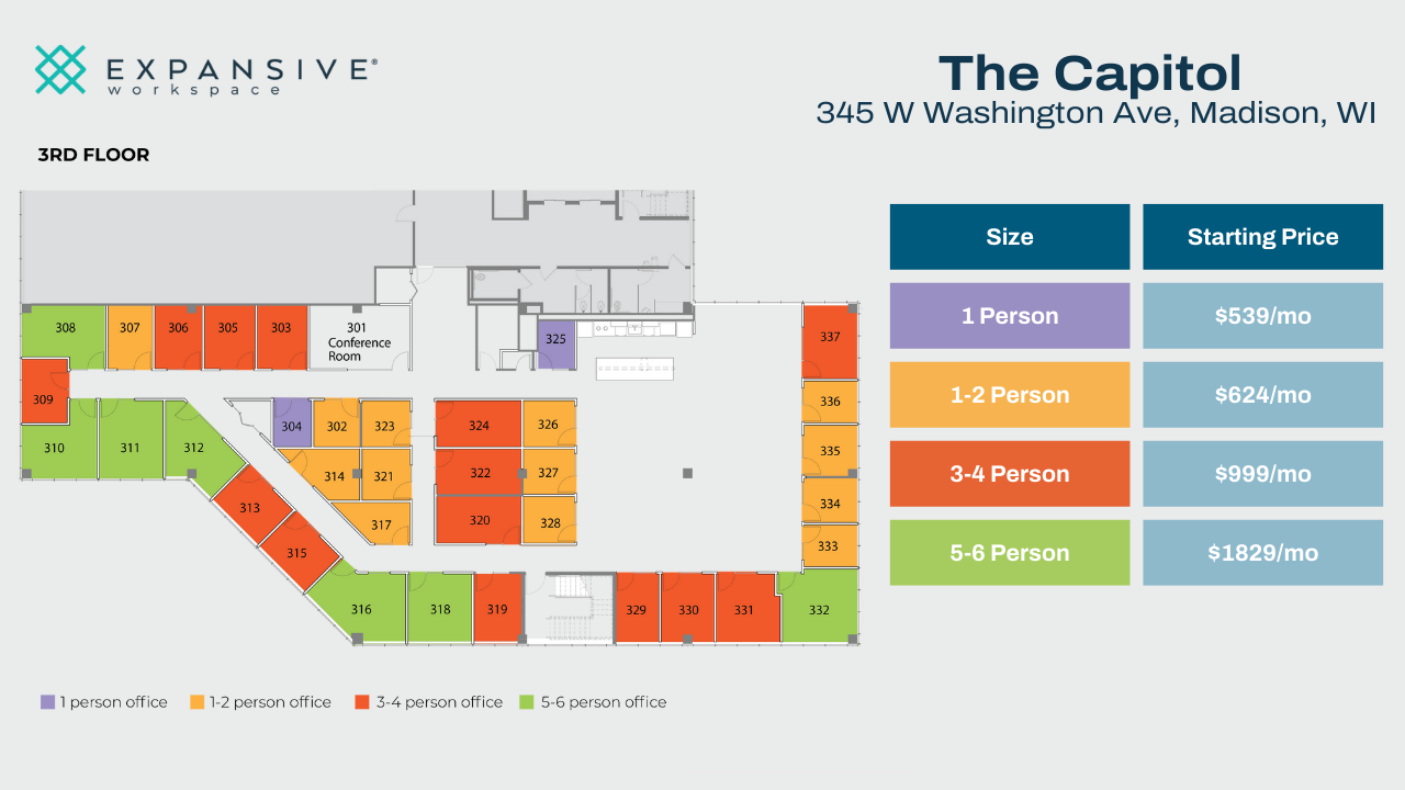 345 W Washington Ave, Madison, WI for lease Floor Plan- Image 1 of 4