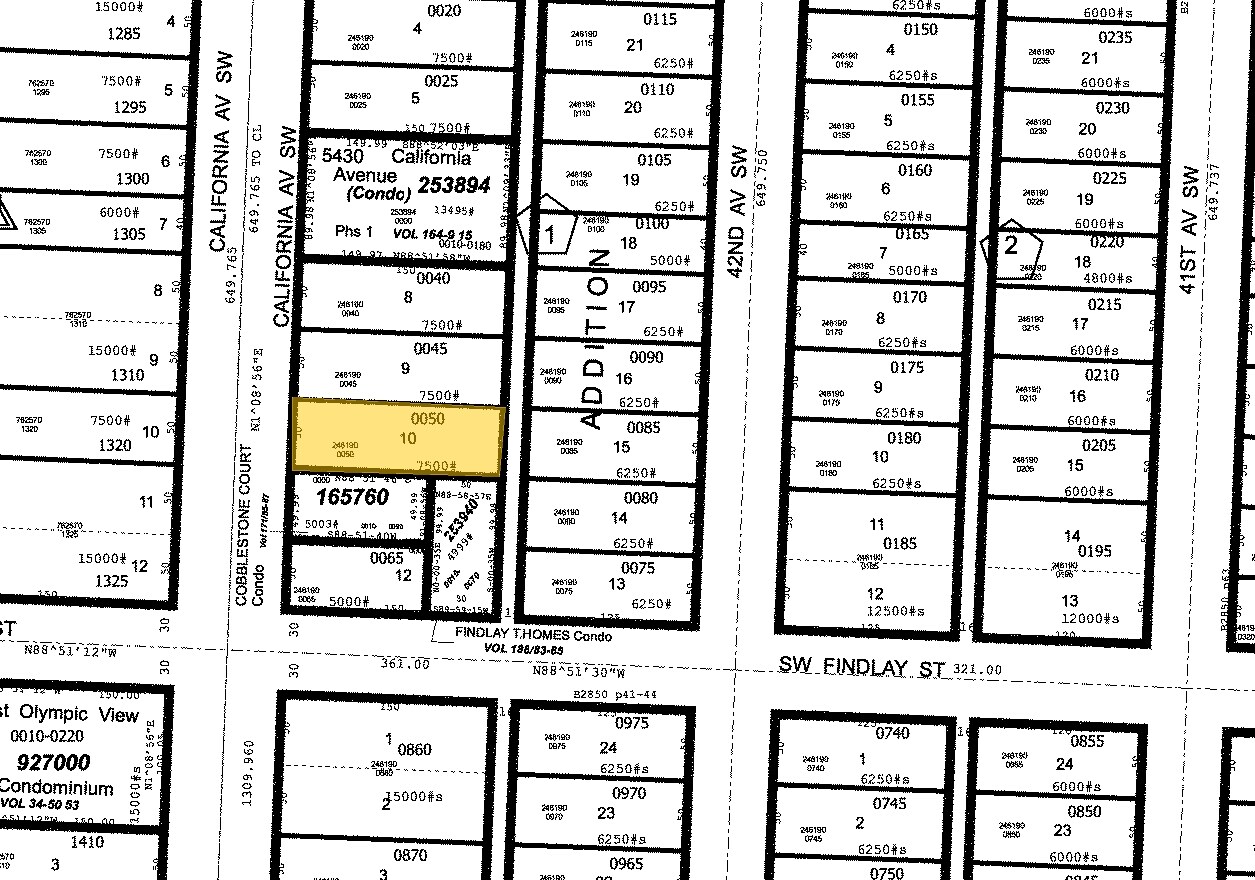 5446 California Ave SW, Seattle, WA for sale Plat Map- Image 1 of 1