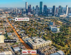 1005 Sawyer St, Houston, TX - aerial  map view