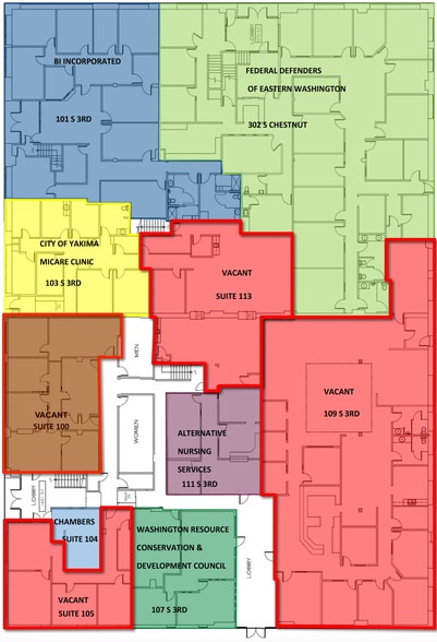 101-111 S 3rd St, Yakima, WA for lease - Floor Plan - Image 2 of 11