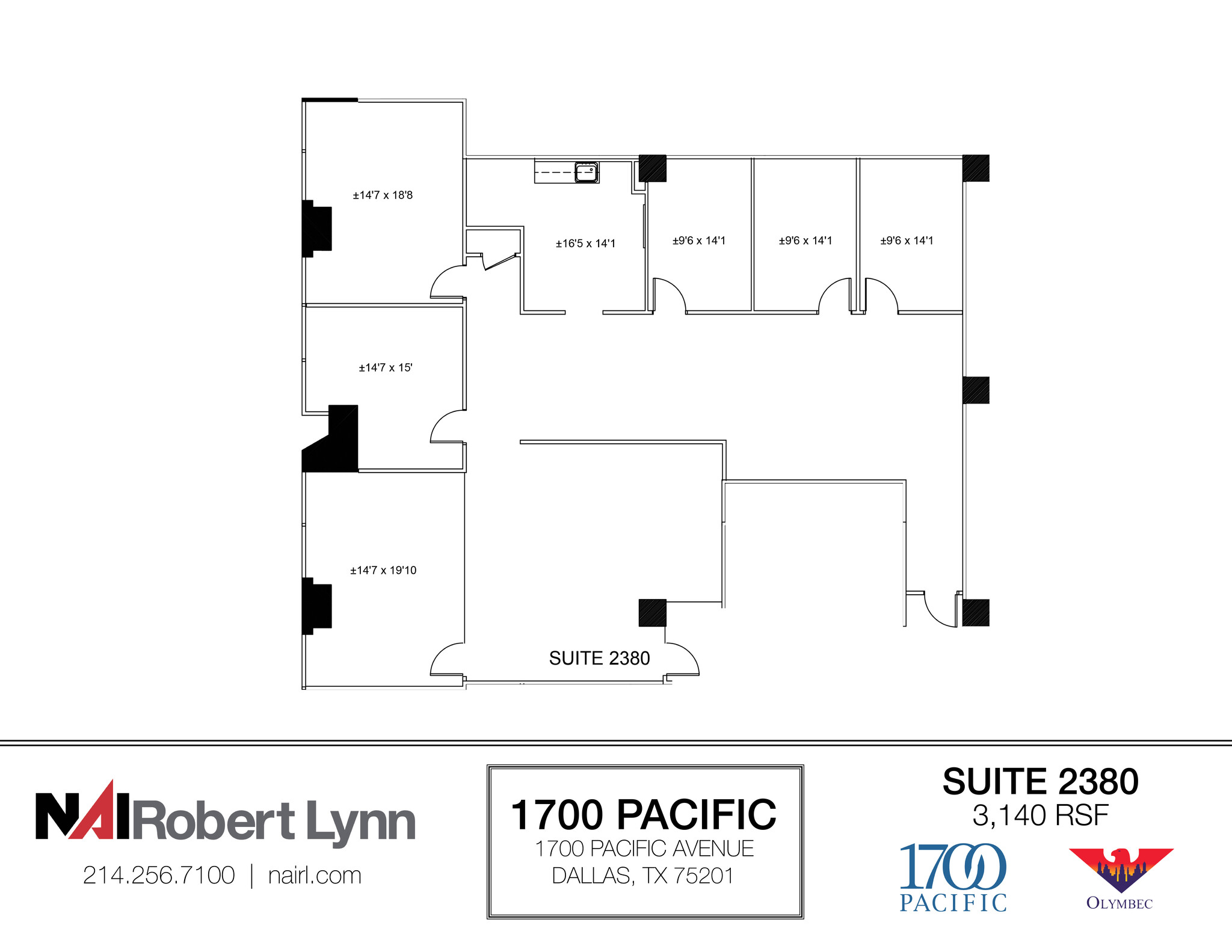 1700 Pacific Ave, Dallas, TX for lease Floor Plan- Image 1 of 2