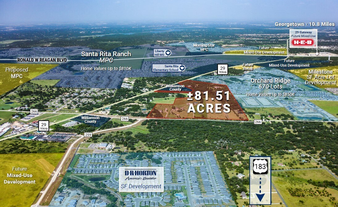 Hwy 29, Georgetown, TX for sale Aerial- Image 1 of 1