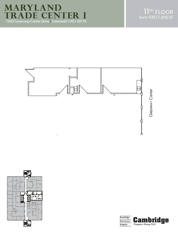 7500 Greenway Center Dr, Greenbelt, MD for lease Floor Plan- Image 1 of 1