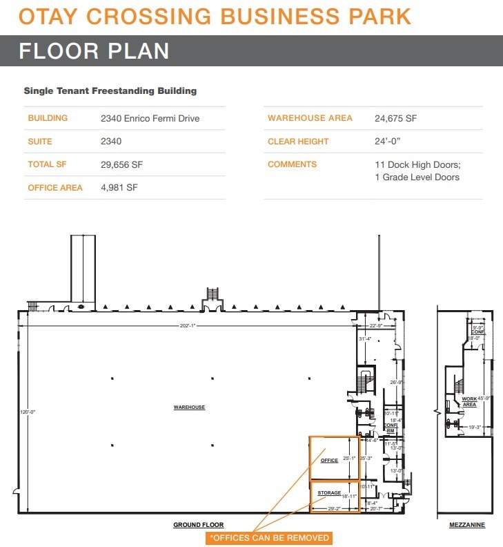 2340 Enrico Fermi Dr, San Diego, CA for lease Floor Plan- Image 1 of 2