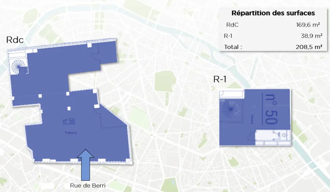42-44 Rue Washington, Paris for lease Floor Plan- Image 1 of 1