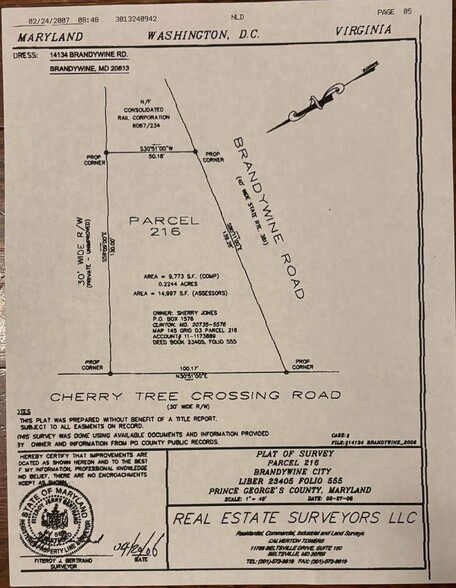 14133 Brandywine Rd, Brandywine, MD for sale - Plat Map - Image 1 of 1