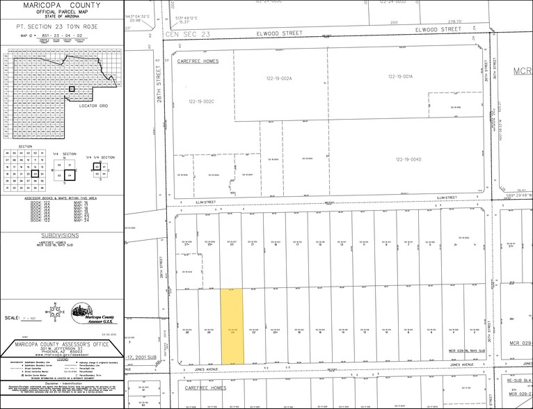 2816 E Jones Ave, Phoenix, AZ for lease - Plat Map - Image 3 of 17