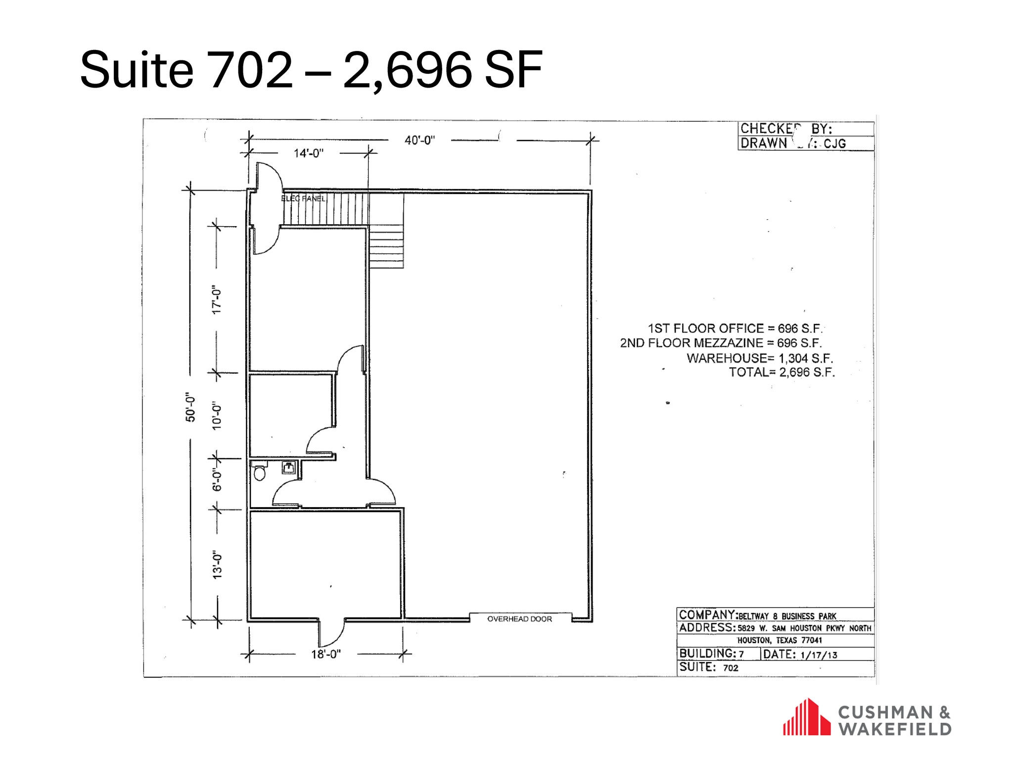 5829 W Sam Houston Pky N, Houston, TX for lease Floor Plan- Image 1 of 1