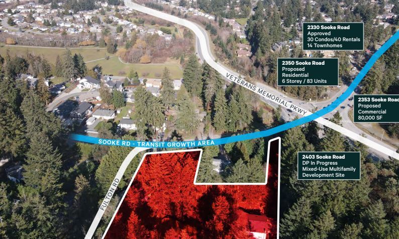 2415 Sooke Rd & 3270 Fulton Rd, Colwood, BC for sale Aerial- Image 1 of 2