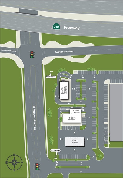 FWY Gas, Drive-Thru, Carwash, Hotel Pads Available, Rialto, CA for lease - Building Photo - Image 2 of 4