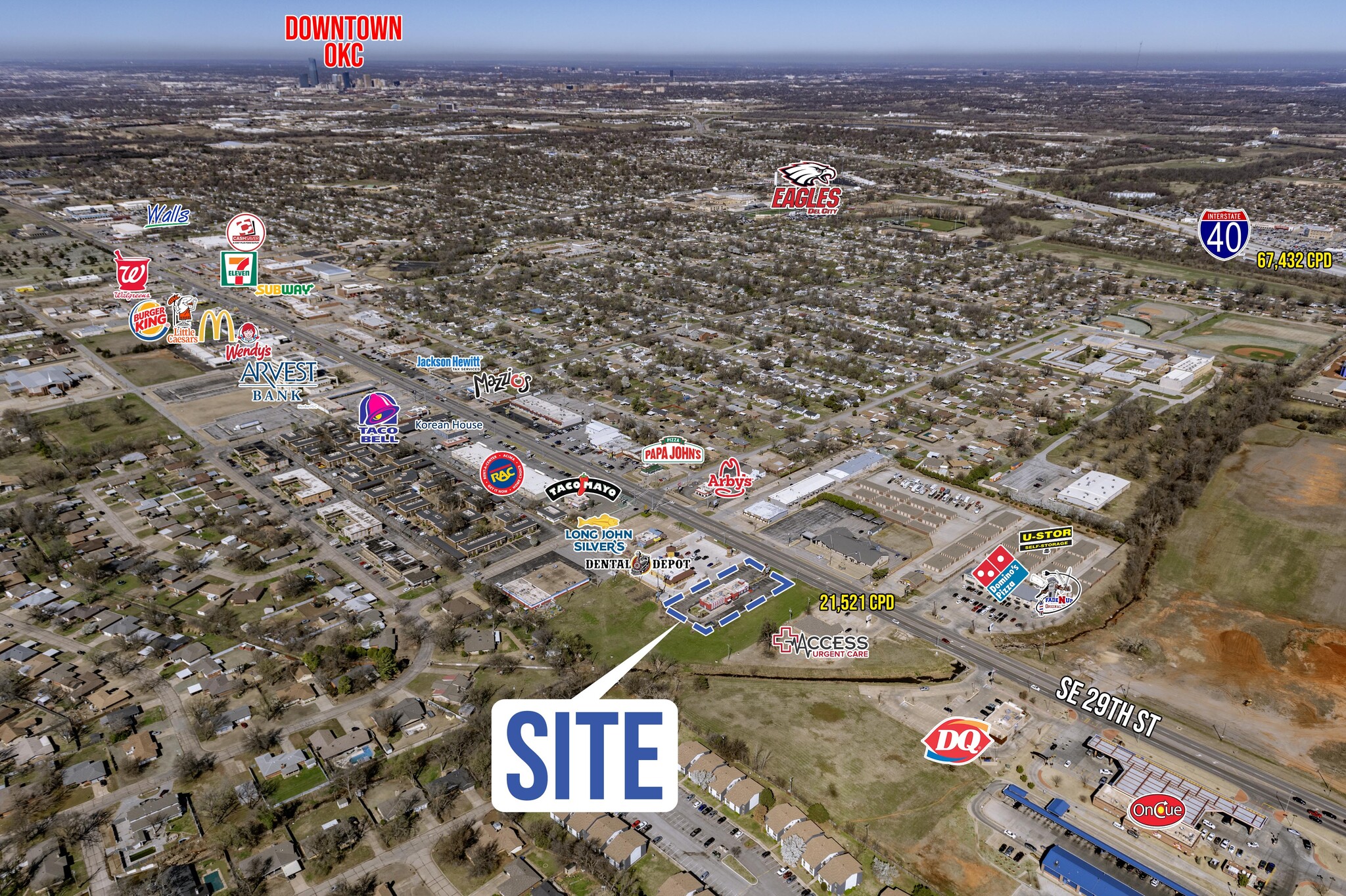 5008 SE 29th St, Del City, OK for sale Aerial- Image 1 of 7