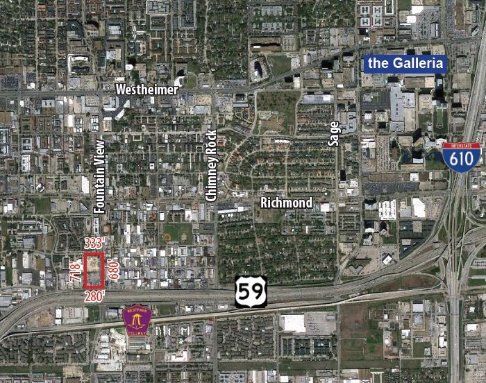 Fountain View & Hwy 59, Houston, TX for sale Aerial- Image 1 of 1