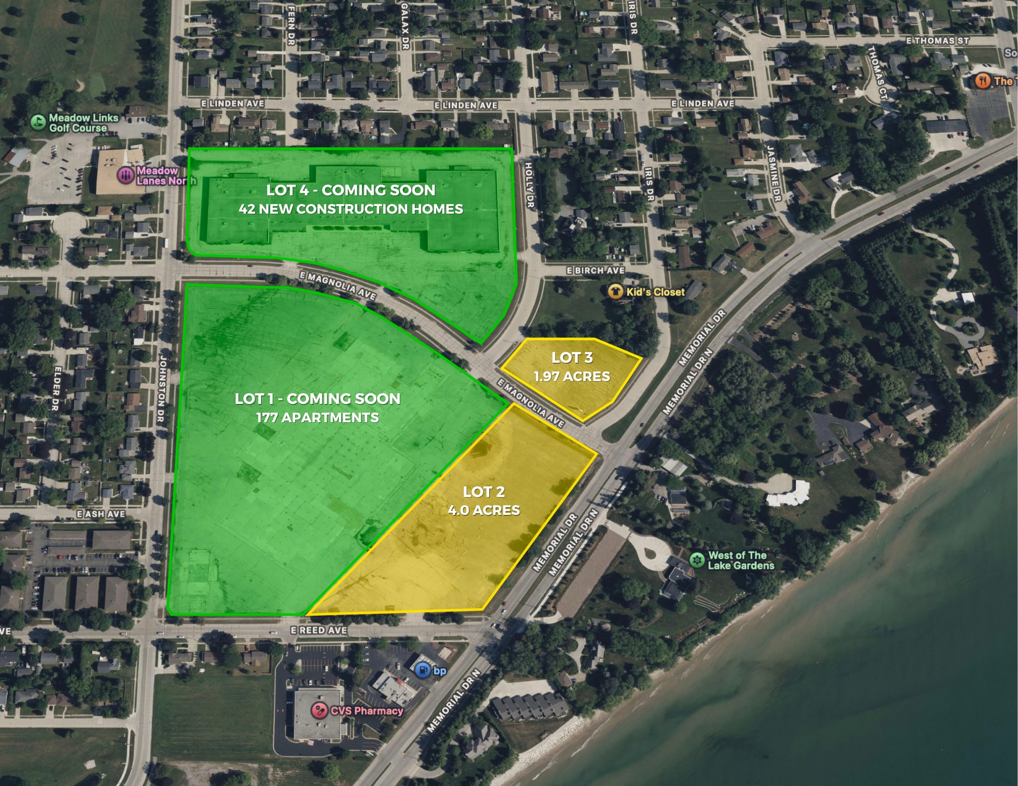 0 E Magnolia Ave, Manitowoc, WI for sale Aerial- Image 1 of 14