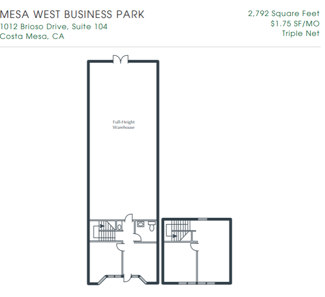 1012 Brioso Dr, Costa Mesa, CA for lease Floor Plan- Image 1 of 1