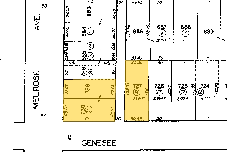 7718-7720 Melrose Ave, Los Angeles, CA for lease - Plat Map - Image 2 of 2