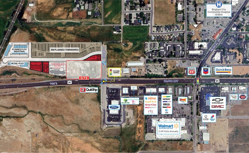 1100 W 1100 S w, Brigham City, UT for lease - Aerial - Image 1 of 2