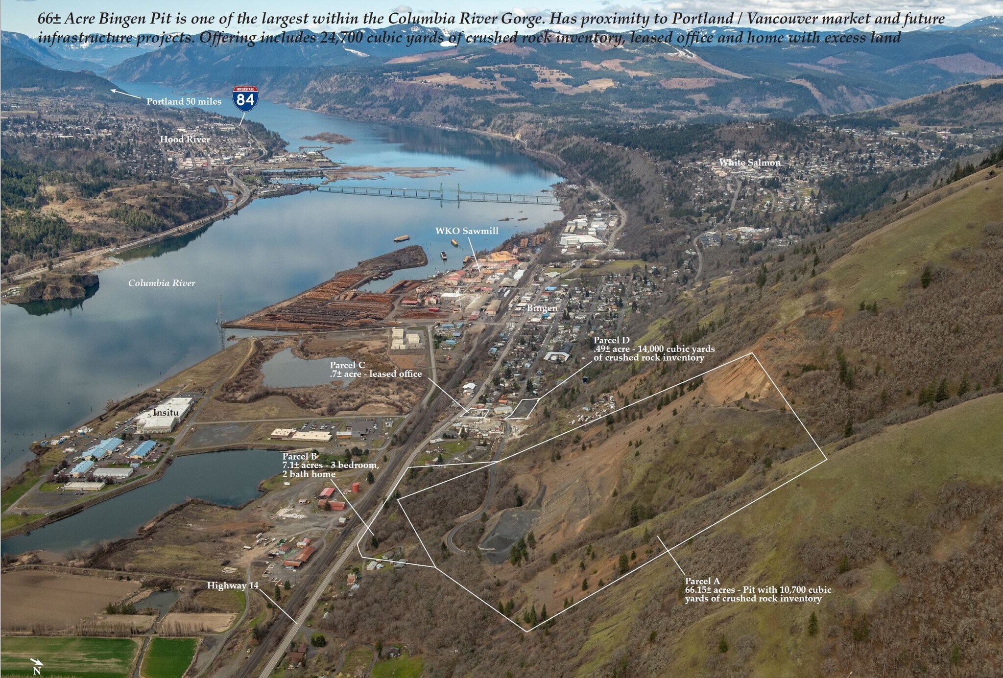 Highway 14, Bingen, WA for sale Aerial- Image 1 of 1