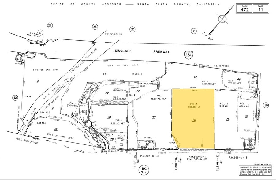 989 Story Rd, San Jose, CA for lease - Plat Map - Image 2 of 6