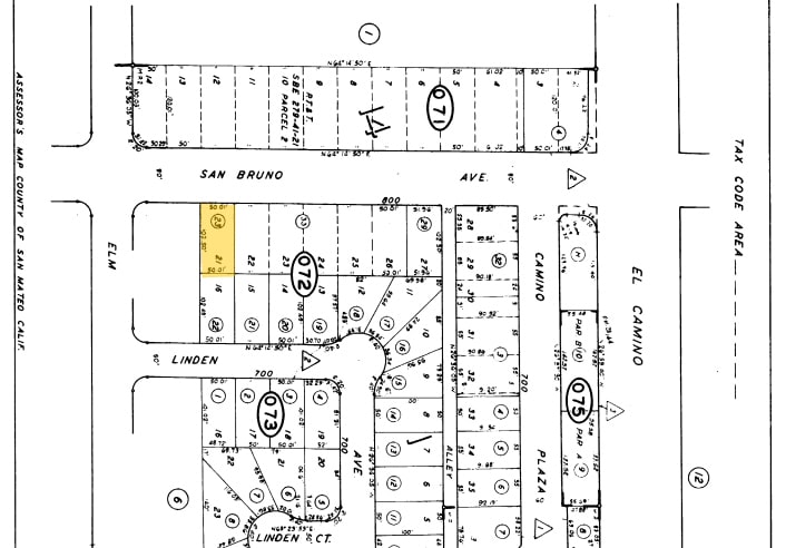 819-829 Cowan Rd, Burlingame, CA for lease - Plat Map - Image 3 of 14