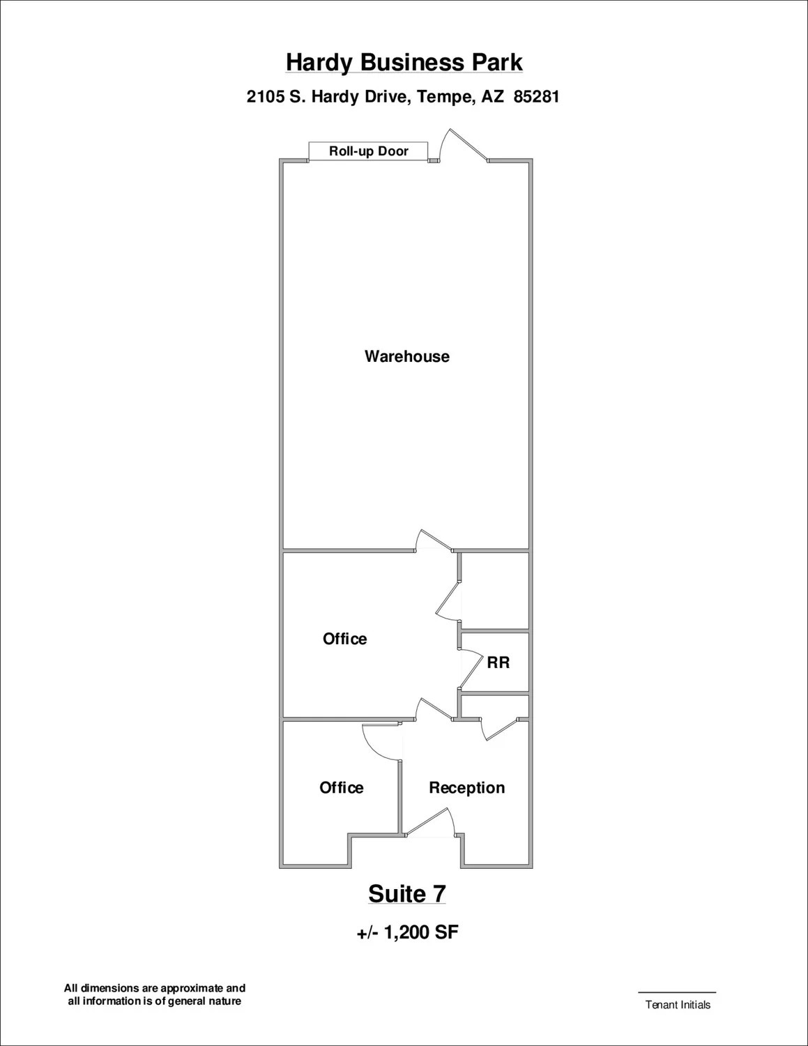 2105 S Hardy Dr, Tempe, AZ for lease Floor Plan- Image 1 of 1