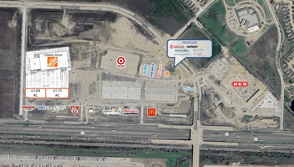 US Hwy 80 and Gateway Blvd, Forney, TX for sale - Aerial - Image 2 of 4