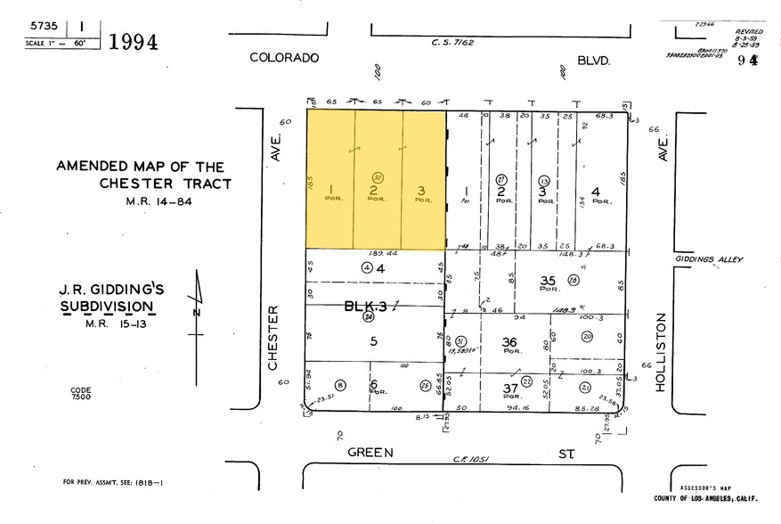 1252-1278 E Colorado Blvd, Pasadena, CA for lease - Plat Map - Image 2 of 34